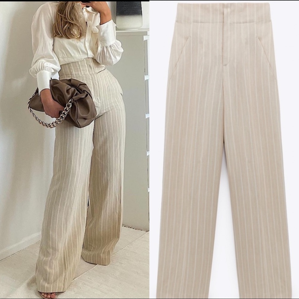 Linen Blend Wide Leg full length pants